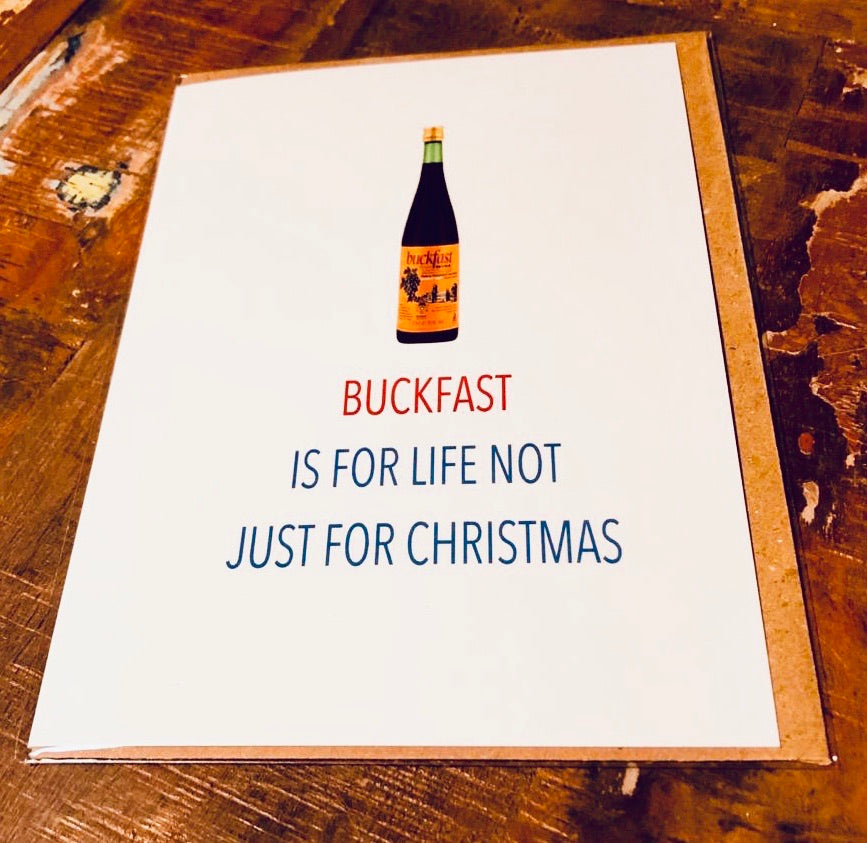 Buckfast wine Christmas Card - Free Postage!