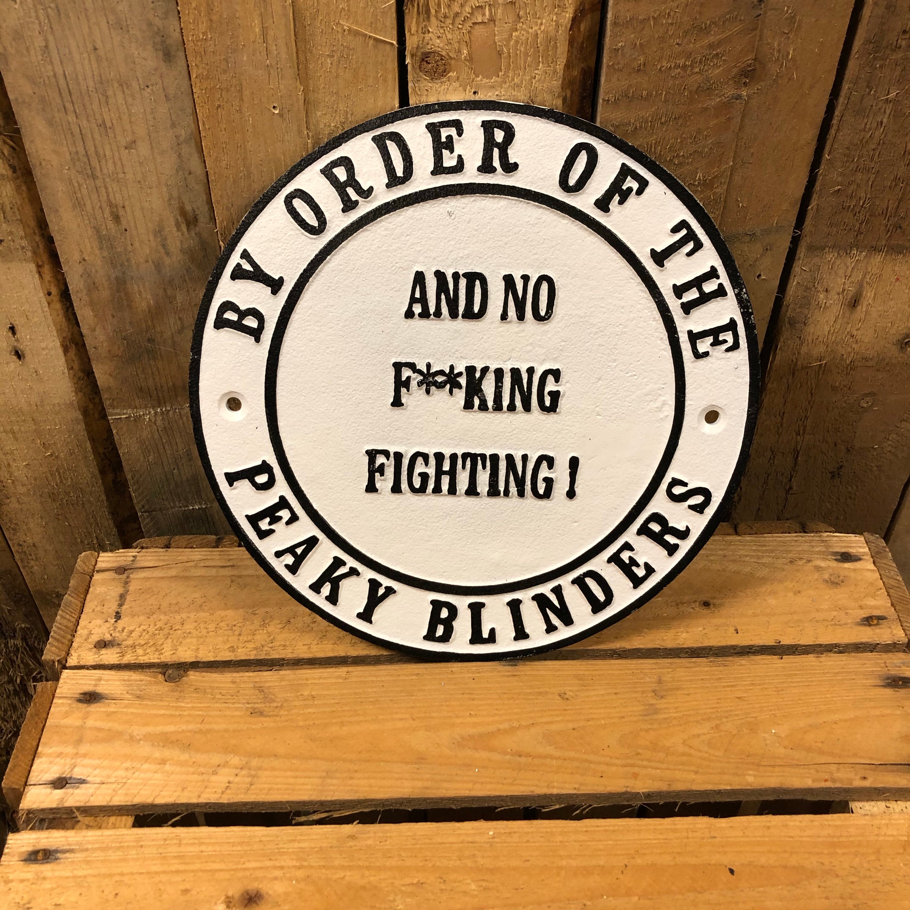 Peaky blinders heavy cast iron sign fighting - SALE