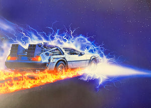 Licenced Back to The Future Car DeLorean Art Print