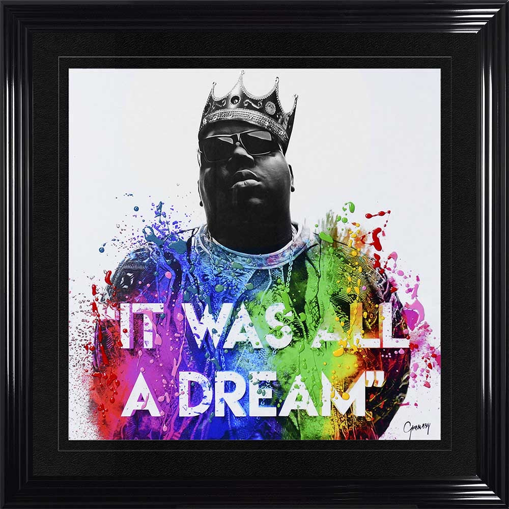 Biggie smalls notorious BIG Liquid Crystal Artwork Picture Black Frame