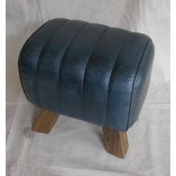 Leather Stool - Blue Mini Pommel Horse Style