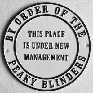 peaky blinders cast iron management bar sign