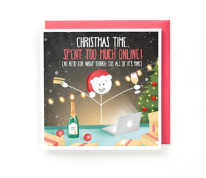 Online Shopping funny Christmas Card - Free Postage!