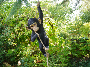 monkey climbing swinging garden resin rope