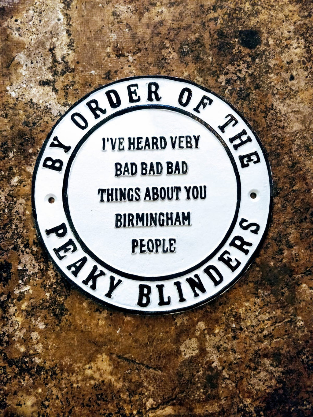 peaky blinders cast iron birmingham sign 