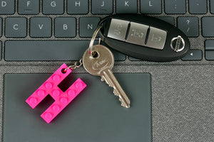 Lego Compatible alphabet keyring  Choice of colours and letter Y, Z, HEART AND STAR (Free Postage)