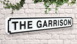 The Garrison Vintage style wooden street sign