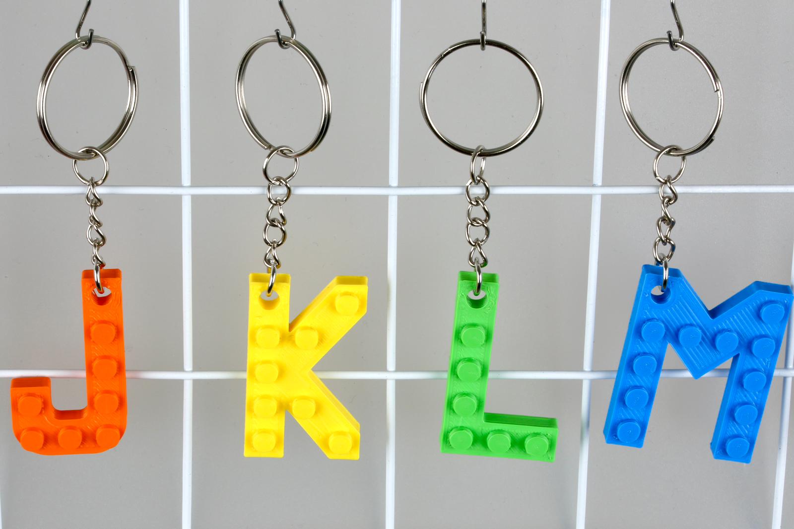 Lego Compatible alphabet keyring  Choice of colours and letter Y, Z, HEART AND STAR (Free Postage)