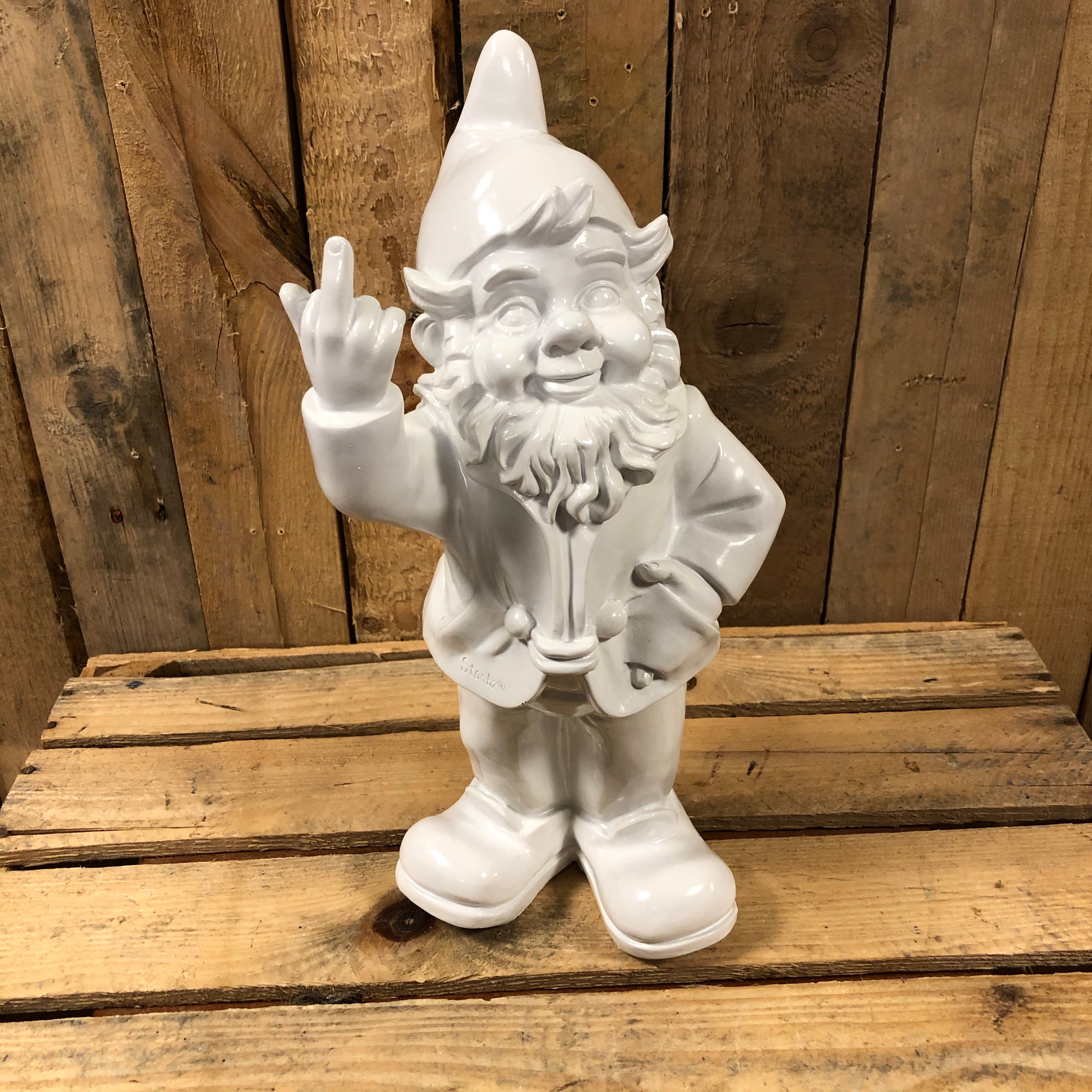 Stoobz White Naughty gnome swearing large