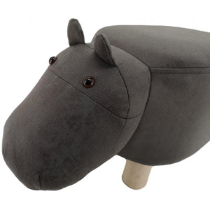 suede animal footstool - grey hippo Stool