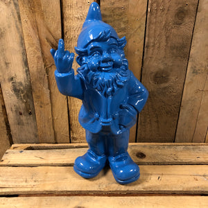 Stoobz naughty gnome swearing finger (Blue) large