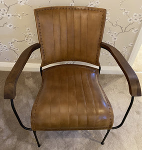 Ribbed leather chair