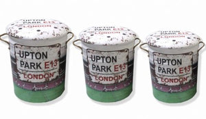 West Ham United Upton Park Stadium storage stool / tub / barrel seating