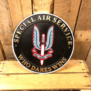 SAS Who Dares Wins heavy cast iron sign