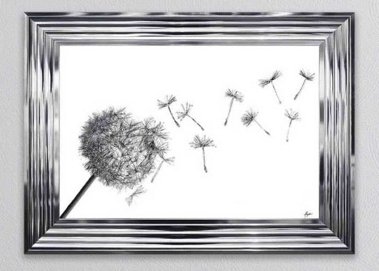 Swarovski Crystals Dandelion Liquid Framed Art