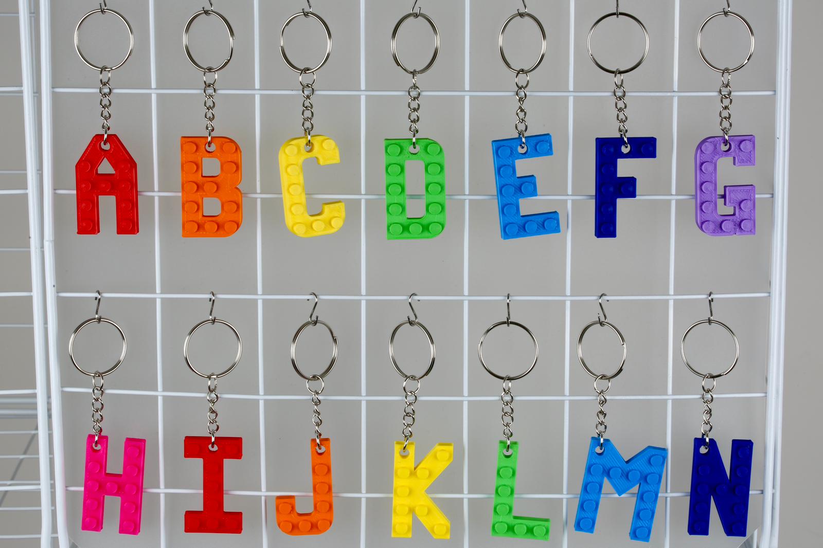 Lego Compatible alphabet keyring  Choice of colours and letter Y, Z, HEART AND STAR (Free Postage)
