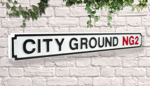 Nottingham forest City Ground Quality vintage Wooden Road Sign