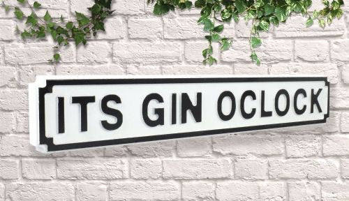 It’s gin o clock Vintage style wooden street garden bar sign