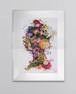 Queen Elizabeth Floral 3D Liquid Art framed art