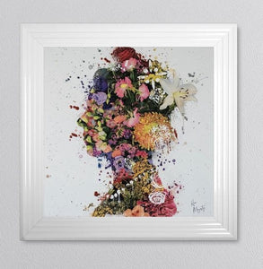 Queen Elizabeth Floral 3D Liquid Art framed art