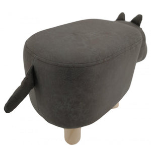 suede animal footstool - grey hippo Stool