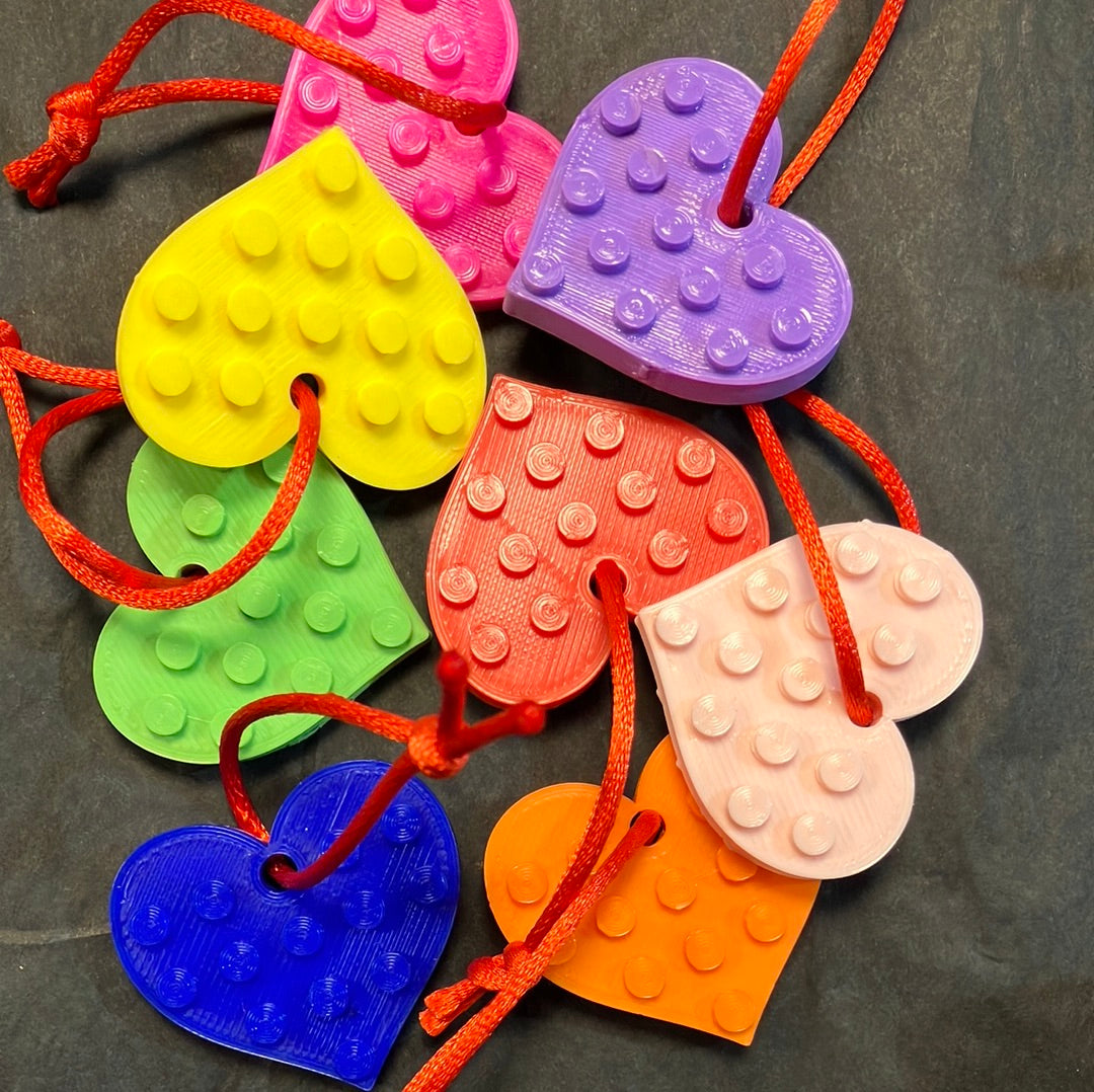 Lego Compatible small Hanger - Heart - Choice of colours (Free Postage)