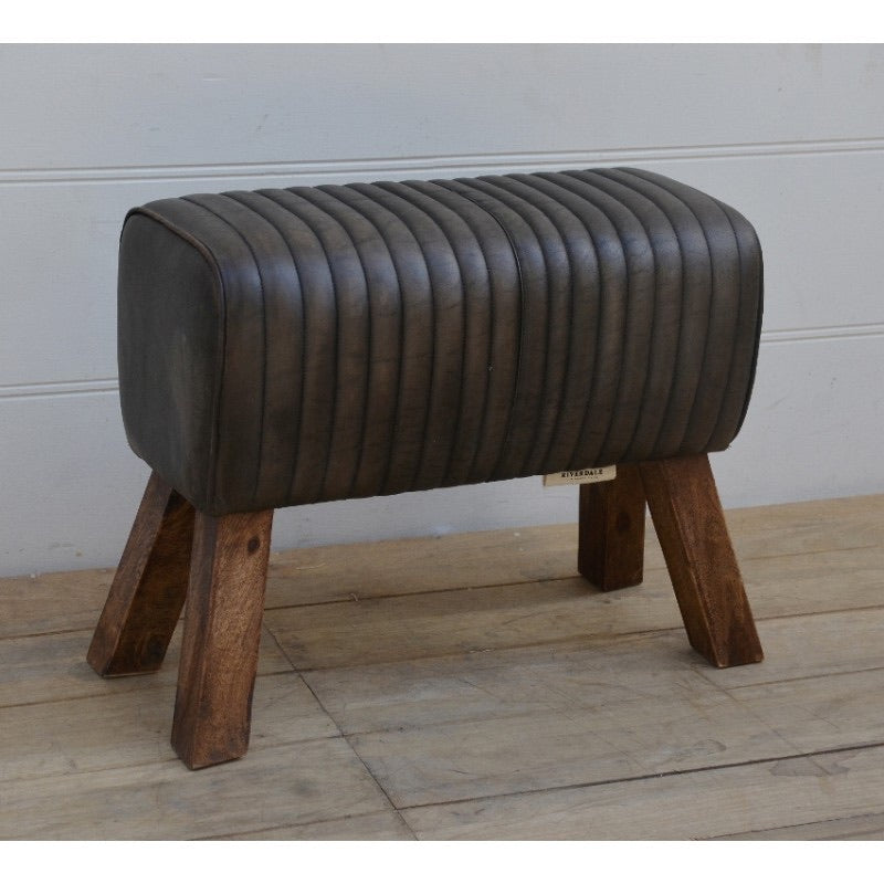 Black leather pommel bench