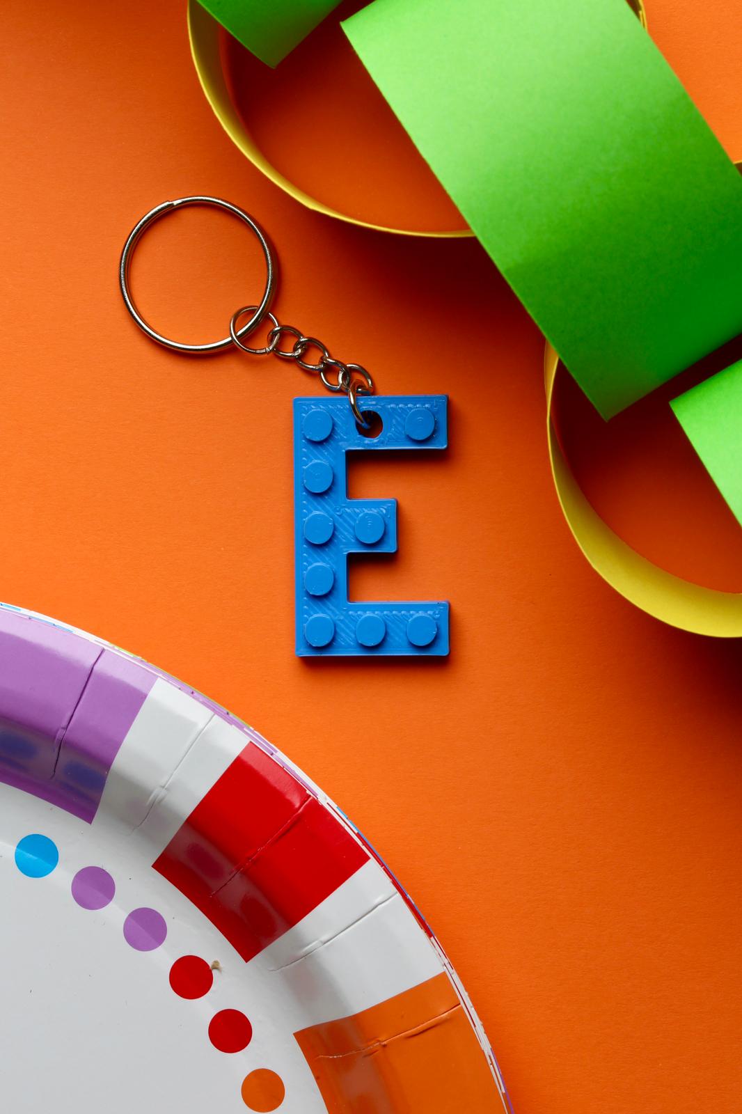 Lego Compatible alphabet keyring  Choice of colours and letter Y, Z, HEART AND STAR (Free Postage)