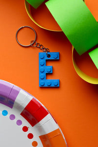 Lego Compatible alphabet keyring  Choice of colours and letter Y, Z, HEART AND STAR (Free Postage)