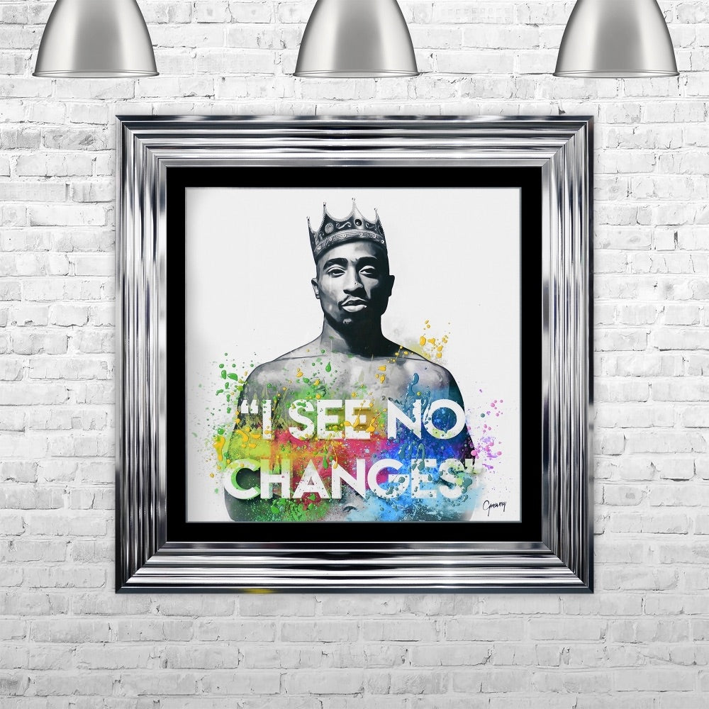 2 Pac Tupac Liquid Crystal Artwork Picture Chrome frame