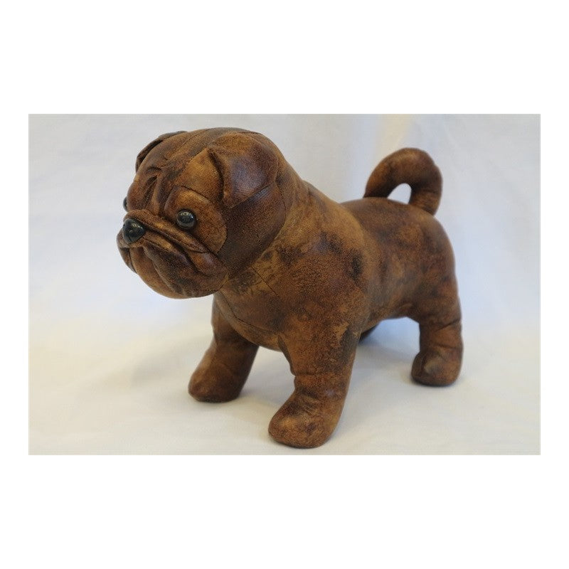 Faux Leather Standing Pug Dog
