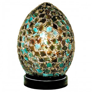 Copy of Mosaic Glass Egg Lamp - Green and Black - Choice of Small or Large