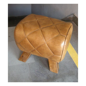 Quilted Leather Stool - Mini Pommel Horse Style