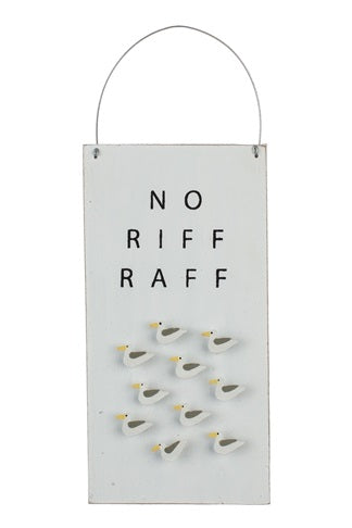 Shoeless Joe Coastal Sign - No Riff Raff Seagull – The Post House ...
