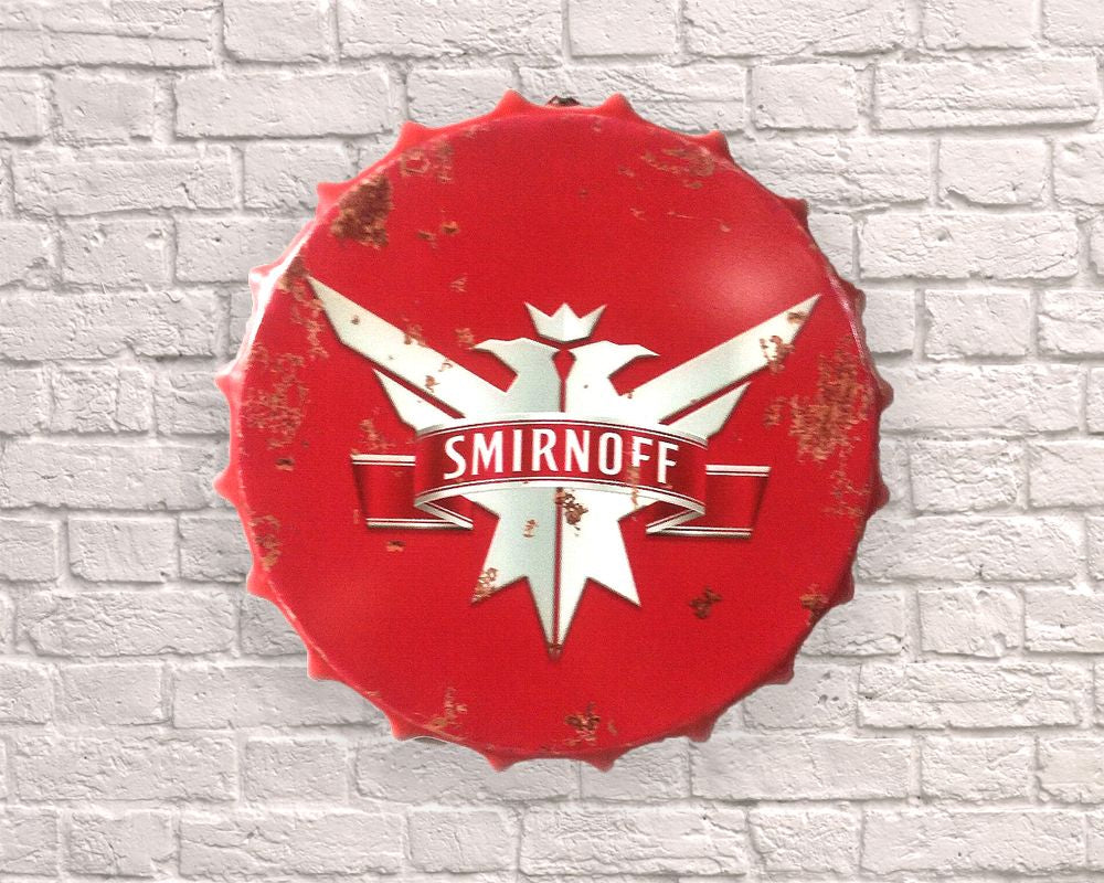 smirnoff vodka giant metal hanging bottle top