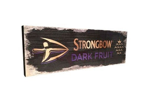 Strongbow Dark Fruit Cider Aged Wooden Bar Sign Plaque SALE