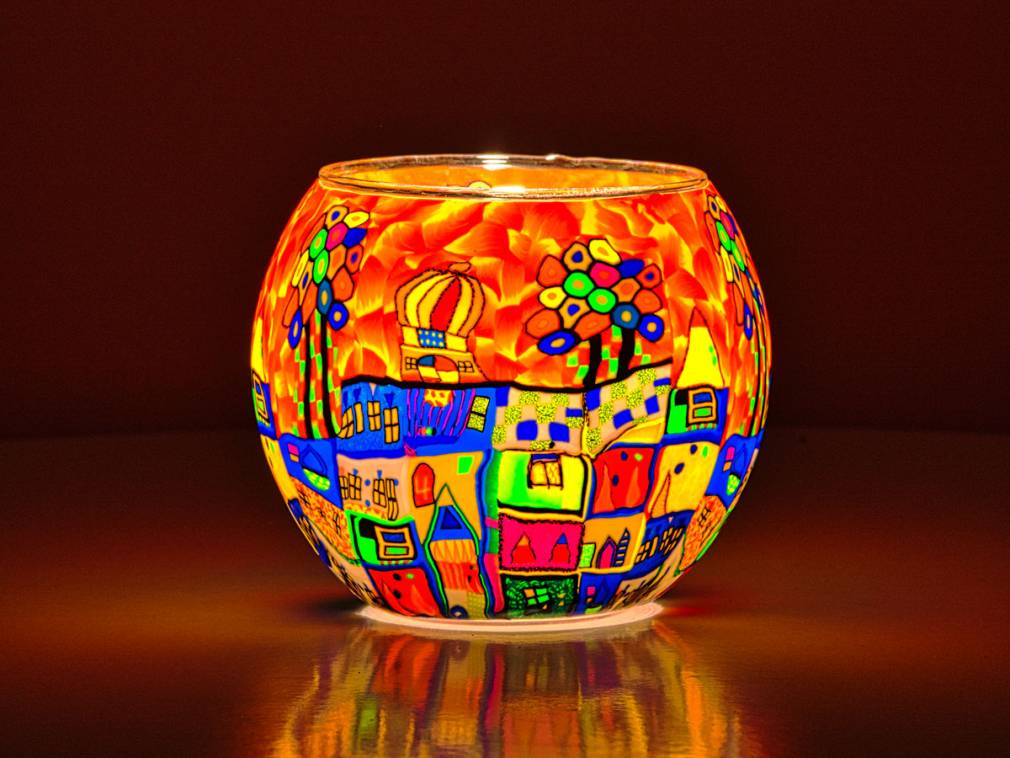 Luminous Glass Authentic German Tea Light Bowls - Choice of designs
