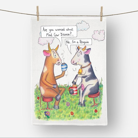 Funny Original Artwork Tea towel - choice of design