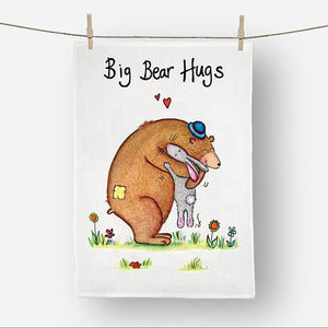 Cute Big bear hugs tea towel
