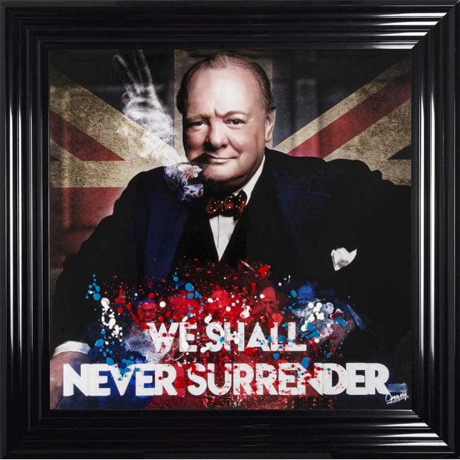 Greavesy Winston Churchill Framed Liquid Art Picture