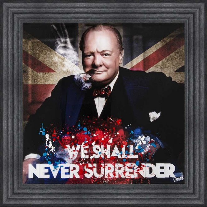 Greavesy Winston Churchill Framed Liquid Art Picture