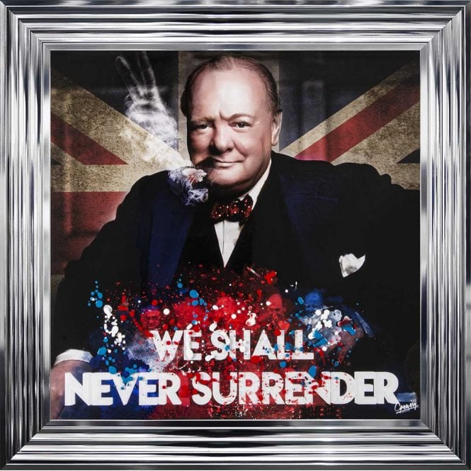 Greavesy Winston Churchill Framed Liquid Art Picture