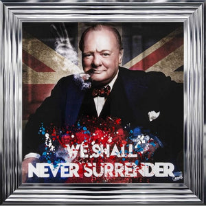 Greavesy Winston Churchill Framed Liquid Art  framed Picture