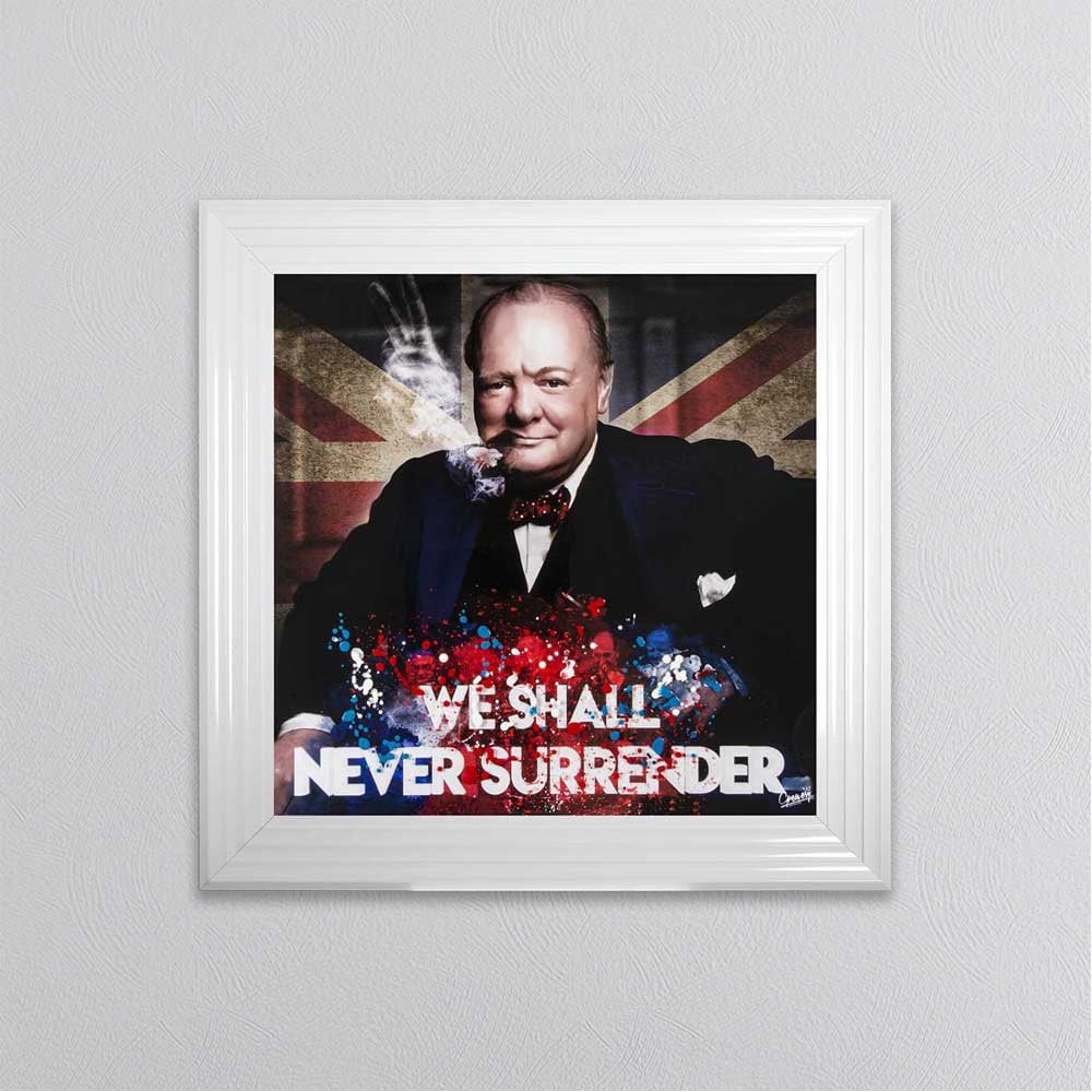 Greavesy Winston Churchill Framed Liquid Art Picture